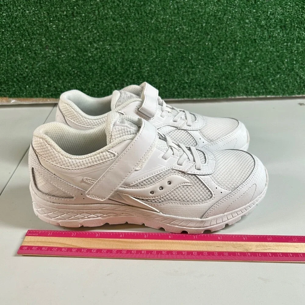 Saucony‎ Cohesion 14 Running Shoes Kids Size 6.5W White Hook and Loop Athletic